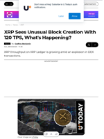 XRP Sees Unusual Block Creation With 120 TPS, What's Happening? - U.Today