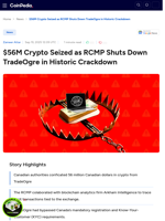 $56M Crypto Seized as RCMP Shuts Down TradeOgre in Historic Crackdown