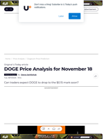 DOGE Price Analysis for November 18 - U.Today