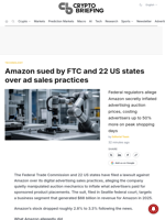 Amazon sued by FTC and 22 US states over ad sales practices