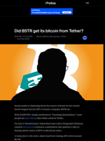 Did BSTR get its bitcoin from Tether?