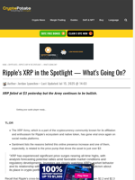 Ripple’s XRP in the Spotlight — What’s Going On?