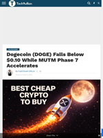 Dogecoin (DOGE) Falls Below $0.10 While MUTM Phase 7 Accelerates - TechBullion