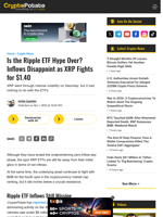 Is the Ripple ETF Hype Over? Inflows Disappoint as XRP Fights for $1.40