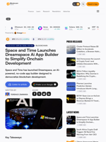 Space and Time Launches Dreamspace Ai App Builder to Simplify Onchain Development