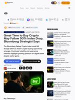 Great Time to Buy Crypto May Follow 50% Index Drop, Bloomberg Strategist Says