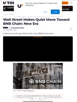 Wall Street Makes Quiet Move Toward BNB Chain: New Era