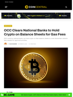 OCC Clears National Banks to Hold Crypto on Balance Sheets for Gas Fees