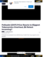 Polkadot (DOT) Price Reacts to Biggest Tokenomics Overhaul, $6 Retest Incoming? - U.Today