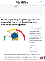 World Cup final gets green light despite air quality fears, but the real game is climate risk management
