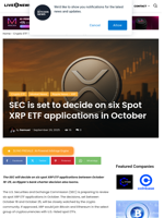 SEC is set to decide on six Spot XRP ETF applications in October | Live Bitcoin News