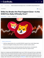 Shiba Inu Breaks the Final Support Zone—Is the SHIB Price Rally Officially Over?