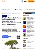 Digital Asset Solutions Firm Completes Australia’s First Tokenized Government Bond Investment – Finance Bitcoin News
