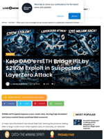 Kelp DAO’s rsETH Bridge Hit by $292M Exploit in Suspected LayerZero Attack | Live Bitcoin News
