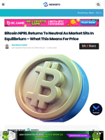 Bitcoin NPRL Returns To Neutral As Market Sits In Equilibrium - What Does This Mean For Price?