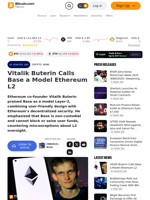Vitalik Buterin Calls Base a Model Ethereum L2 – Crypto News Bitcoin News