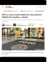 FDIC to vote on bank stablecoin rules ahead of GENIUS Act deadline - Details - AMBCrypto