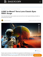 LUNC to Moon? Terra Luna Classic Eyes 555% Surge - DailyCoin
