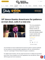 VP Vance thanks Americans for patience on Iran deal, calls it a new era
