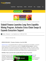 Stabull Finance Launches Long-Term Liquidity Mining Program, Activates Cross-Chain Swaps & Expands Ecosystem Support