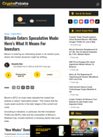 Bitcoin Enters Speculative Mode: Here's What It Means For Investors