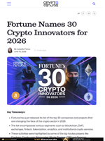 Fortune Names 30 Crypto Innovators for 2026