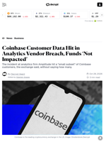 Coinbase Customer Data Hit in Analytics Vendor Breach, Funds ‘Not Impacted’ - Decrypt