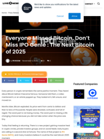 Everyone Missed Bitcoin. Don’t Miss IPO Genie : The Next Bitcoin of 2025 | Live Bitcoin News