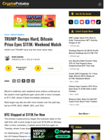 TRUMP Dumps Hard, Bitcoin Price Eyes $111K: Weekend Watch