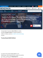 Sean Duffy Says Trump Saved $200 Million In 'Five Minutes' From Peraton Air Traffic Control System Contract - American Airlines Group (NASDAQ:AAL), Boeing (NYSE:BA) - Benzinga
