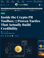 Inside the Crypto PR Toolbox: 7 Proven Tactics That Actually Build Credibility - Crypto Daily