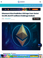 Ethereum Price Prediction: Citi Caps Year-End at $4,300, But ETF outflows Challenge Outlook