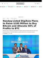 Nasdaq-Listed DigiAsia Plans to Raise $100 Million to Buy Bitcoin and Allocate 50% of Profits to BTC - 