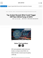 Top Analyst Reveals What Could Trigger XRP Next MEGA Pump of 600%