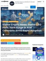 Stellar Crypto News: Stellar CEO Hails 700% Surge in XLM Contracts Amid Rapid Adoption | Live Bitcoin News