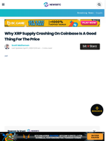 Here’s Why The XRP Supply Crashing On Coinbase Is A Good Thing For The Price