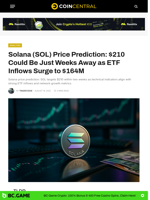 Solana (SOL) Price Prediction: $210 Could Be Just Weeks Away as ETF Inflows Surge to $164M - CoinCentral
