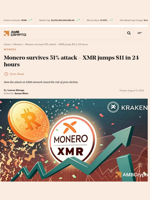Monero survives 51% attack - XMR jumps $11 in 24 hours - AMBCrypto