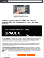 BTCC Exchange Launches SpaceX Pre-IPO Perpetual Futures Trading and Celebrates with Tesla Cyberbeast Giveaway - Brave New Coin