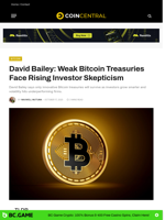 David Bailey: Weak Bitcoin Treasuries Face Rising Investor Skepticism - CoinCentral