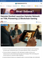 Hamster Kombat Launches Hamster Network on TON, Pioneering L2 Blockchain Gaming