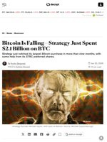 Bitcoin Is Falling—Strategy Just Spent $2.1 Billion on BTC - Decrypt