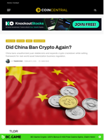 Did China Ban Crypto Again? - CoinCentral