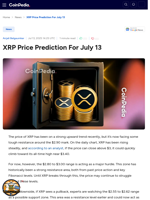XRP Price Prediction For July 13