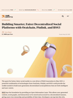 Building Smarter, Fairer Decentralized Social Platforms with Oraichain, Pinlink, and RSS3 - AMBCrypto