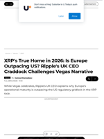 XRP's True Home in 2026: Is Europe Outpacing US? Ripple's UK CEO Craddock Challenges Vegas Narrative - U.Today