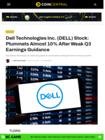 Dell Technologies Inc. (DELL) Stock: Plummets Almost 10% After Weak Q3 Earnings Guidance - CoinCentral