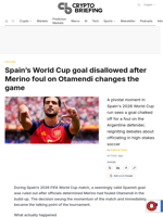 Spain's World Cup goal disallowed after Merino foul on Otamendi changes the game