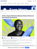 Arthur Hayes Makes Concerning Prediction For Monad