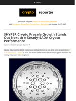 $HYPER Crypto Presale Growth Stands Out Next to A Steady $ADA Crypto Performance